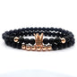 Micro Zircon Crown Couple Bracelet him her gift